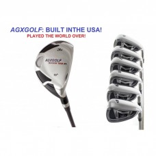 AGXGOLF Men's Left or Right Hand Magnum XS-TOUR Irons Set w/ #3 Hybrid Iron +5-9 Irons + PW & SW: Pro Series: Built In the USA!